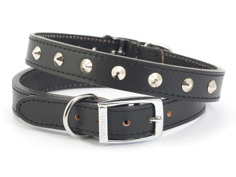 Sewn Studded Collar Black S3