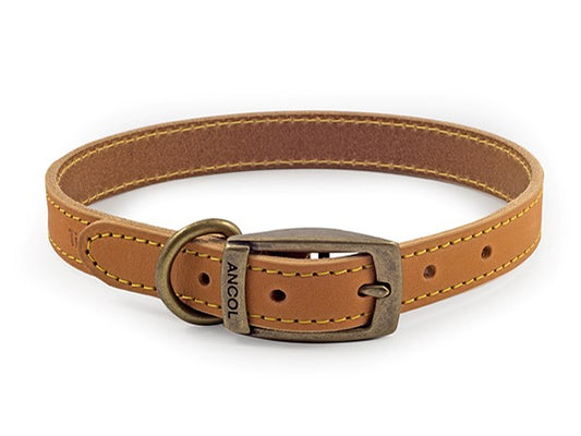 TIMBERWOLF LEATHER COLLAR MUSTARD 18" S4