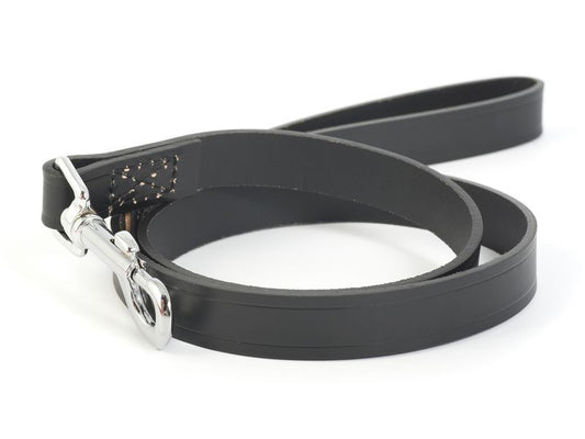 SEWN LEATHER LEAD BLACK 19MM X 1MM