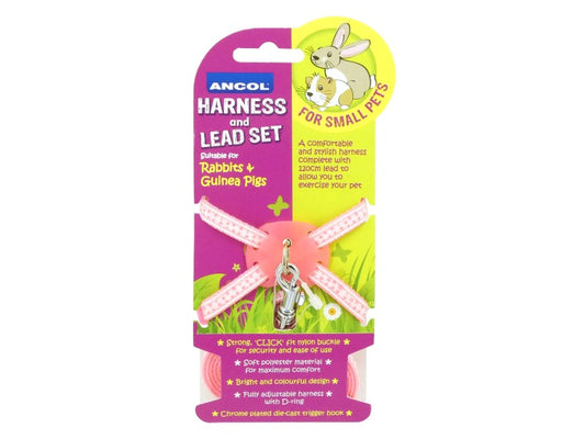 RABBIT HARNESS&LEAD SET PINK