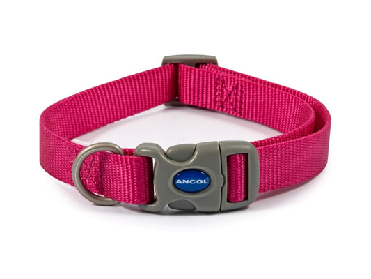 Viva Nylon Adjustable Collar Raspberry S1-2