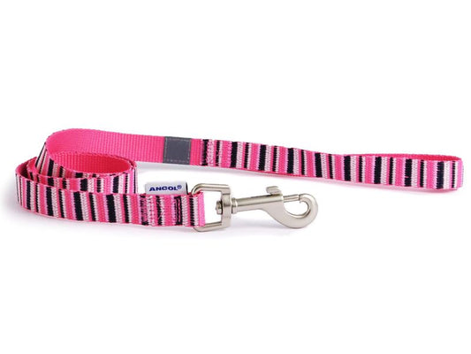 HOT PINK STRIPE LEAD 100CMX19MM