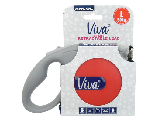 VIVA RETRACT 5M TAPE LEAD LGE RED 50KG