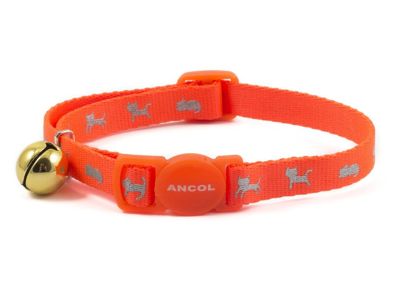 Ancol Hi-Vis Safety Cat Collar Orange