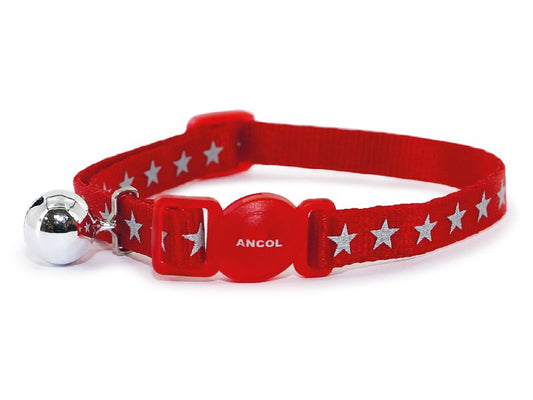 Ancol Reflective Red Star Cat Collar