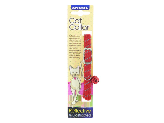 Ancol Reflective Softweave Cat Collar Red