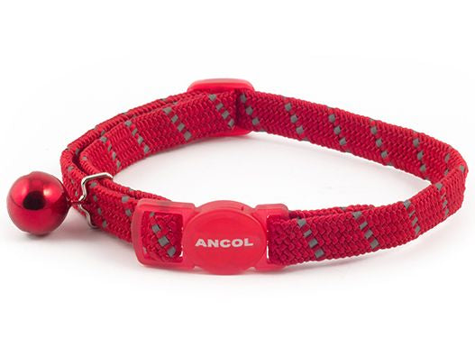 Ancol Reflective Softweave Cat Collar Red