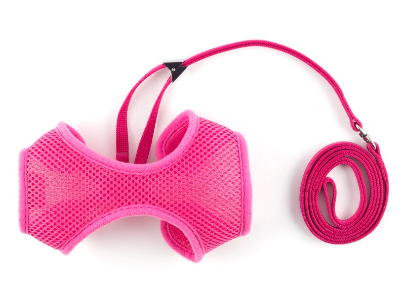 cat harness & lead set pink large