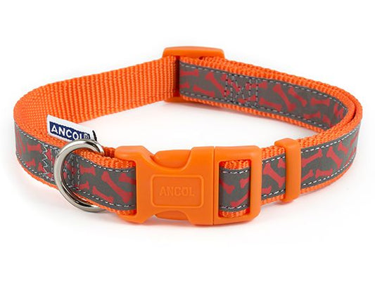 BONE REFLECTIVE COLLAR ORANGE S2-5