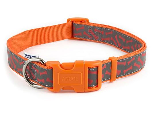 BONE REFLECTIVE COLLAR ORANGE S5-9