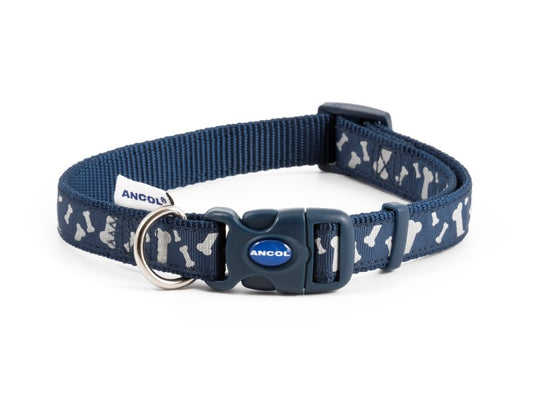 BONES REFLECTIVE ADJ COLLAR BLUE S2-5