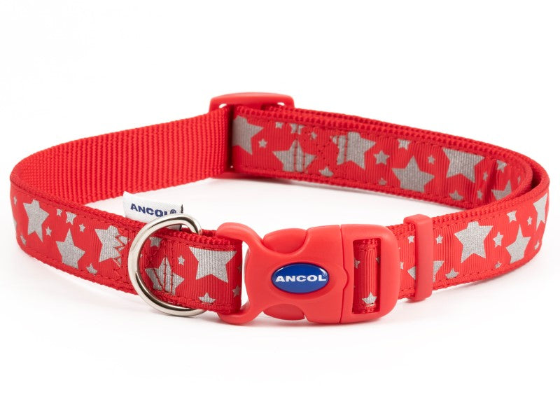 Stars Reflective Adjustable Collar Red S5-9