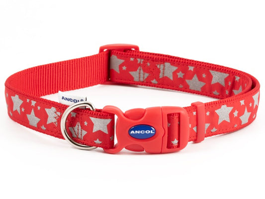 Stars Reflective Adjustable Collar Red S5-9