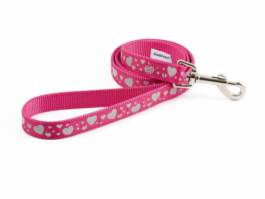 PINK REFLECTIVE HEARTS LEAD 19MMX1M
