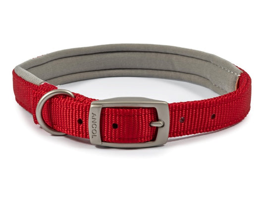 VIVA PADDED NYLON COLLAR RED 20" S5