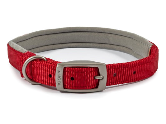 VIVA PADDED NYLON COLLAR RED 22" S6