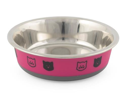 FUSION S/STEEL CAT DISH PINK 12CM 250ML
