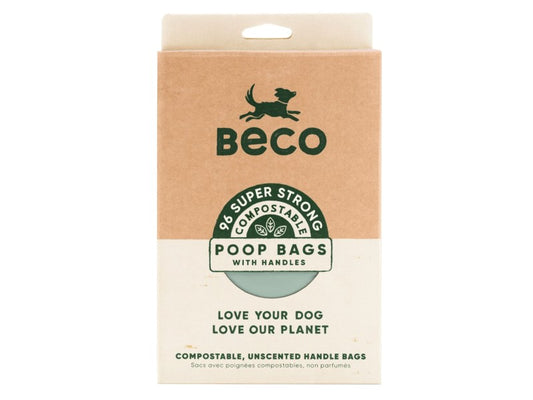 BECO COMPOSTABLE POOP BAGS W/HANDLE 96