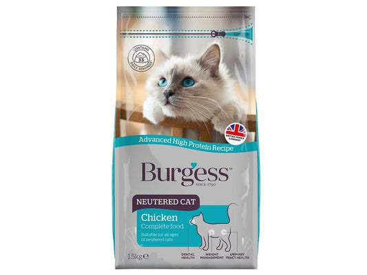 BURGESS NEUTERED CAT 1.5KG 4PK