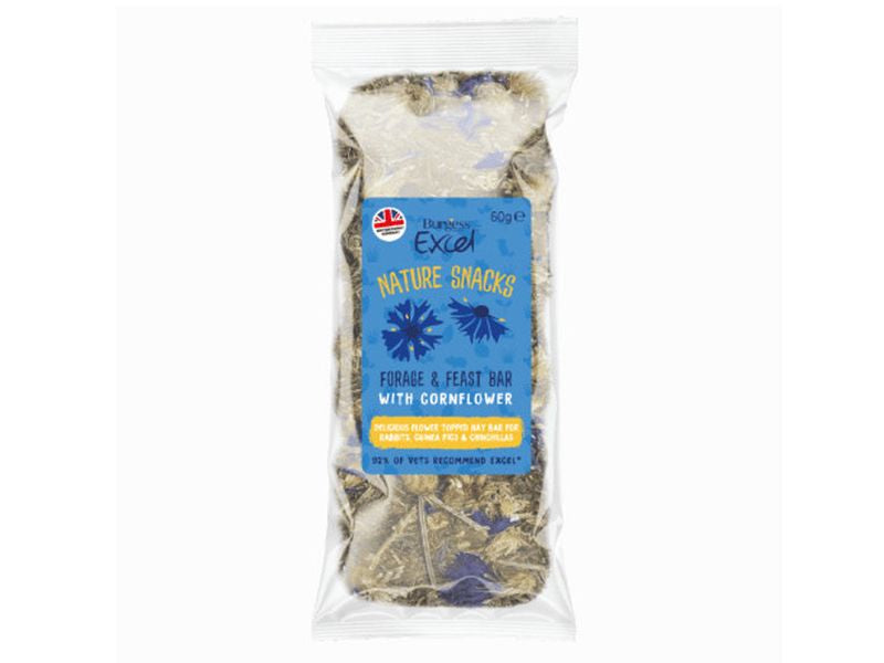 EXCEL FORAGE & FEAST BAR CORNFLOWER 60G