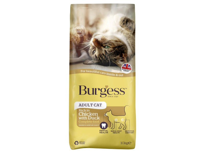 BURGESS CAT ADULT CHICKEN & DUCK 10KG