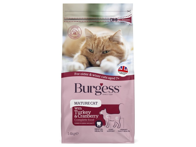 BURGESS CAT MATURE & SENIOR TURKEY 1.4KG