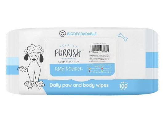 DAILY BATH WIPES BABY POWDER 100PK