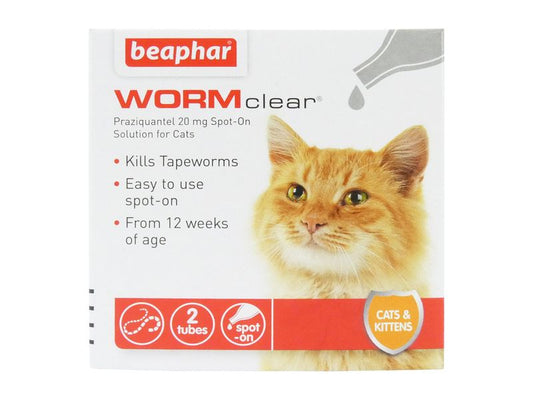 Beaphar Wormclear Spot-On for Cats 2pk