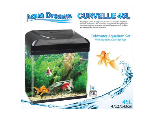 Aquadreams Curvelle Coldwater 45L Aquarium Black