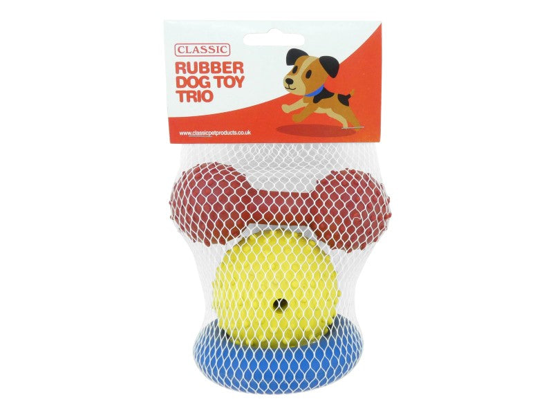 RUBBER TOY TRIO PACK (3PC) ASSTD