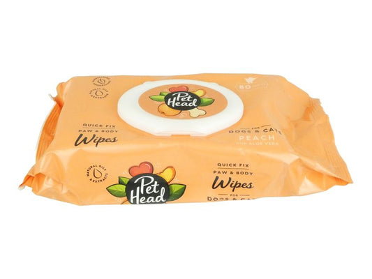 PET HEAD QUICK FIX WIPES 80PK