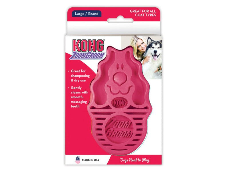 Kong Zoom Groom Dog Pink