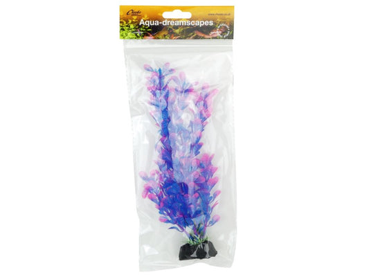 Aqua-Dreamscapes Purple & Pink Leaf Plastic Plant 20cm