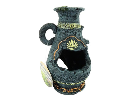 ROMAN WIDE BASED VASE BLUE 15CM