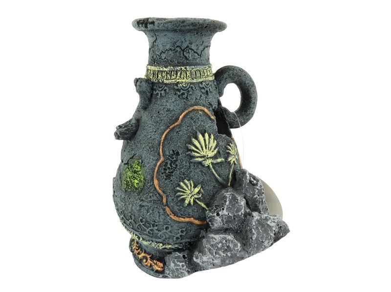 ROMAN WIDE BASED VASE BLUE 15CM