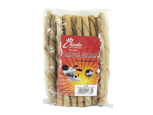 RAWHIDE CHEW TWISTS 8" X10/16MM