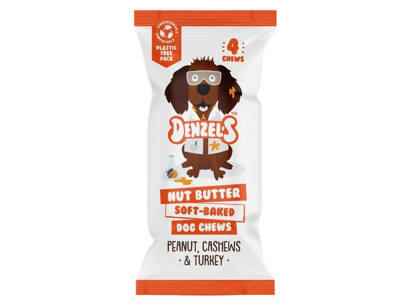 DENZELS NUT BUTTER DOG CHEW DISP 10PK