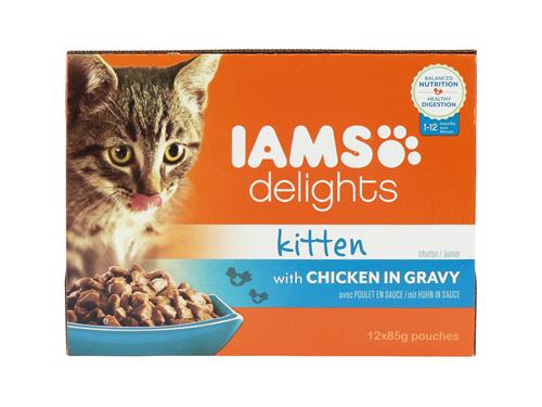 IAMS Kitten Delights Chicken Gravy 85g 12pk