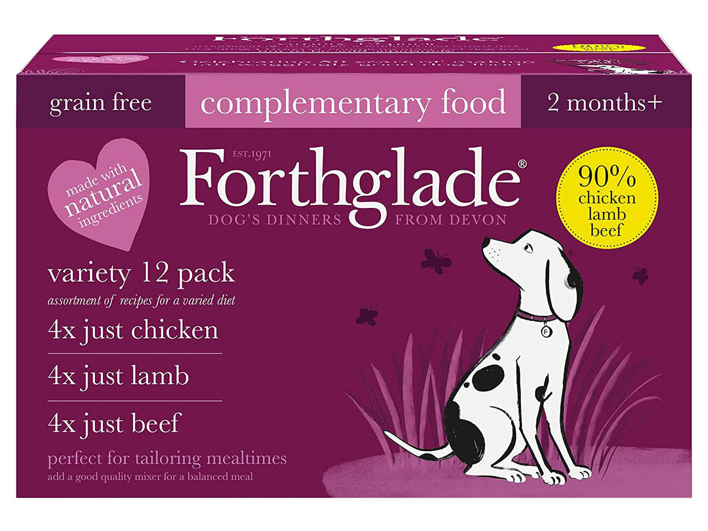 Forthglade Just Chicken, Lamb & Beef Multipack 395g 12pk