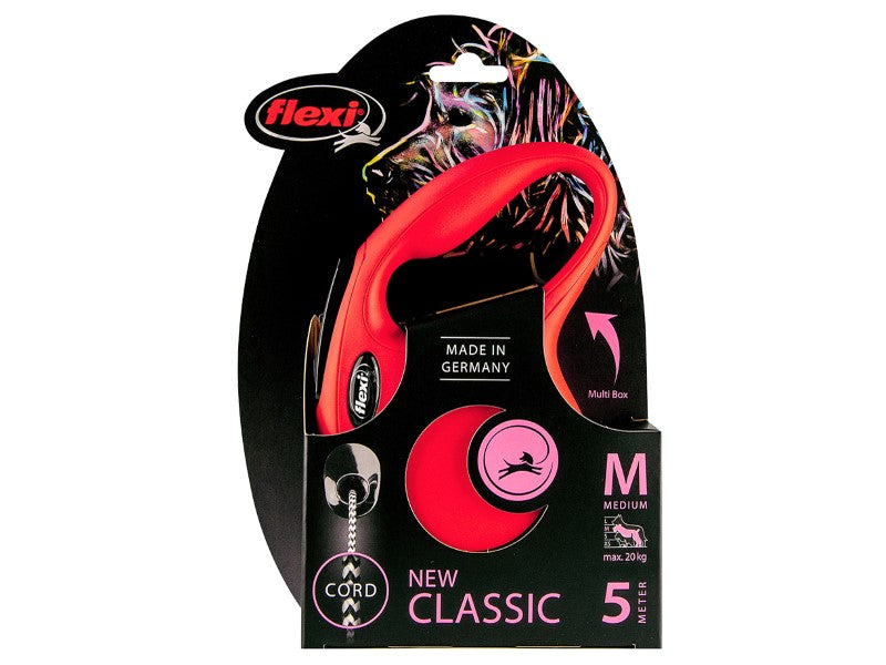 Flexi classic cord red med 5m