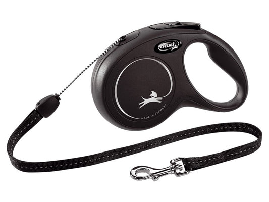 Flexi classic cord black sml 8m