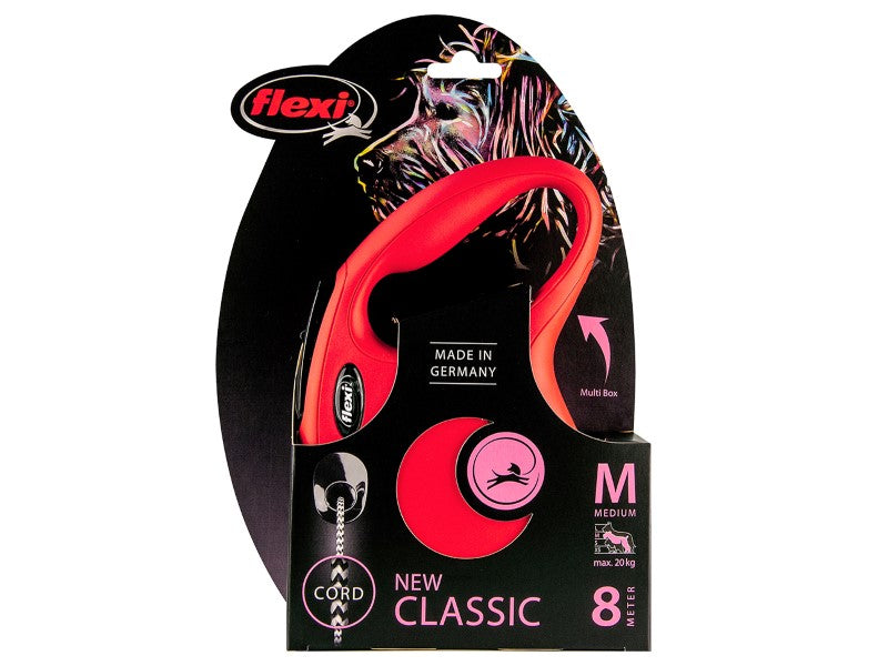 Flexi classic cord red med 8m