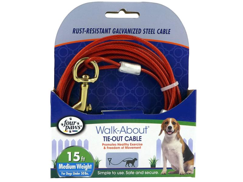 Tie out cable 15FT red