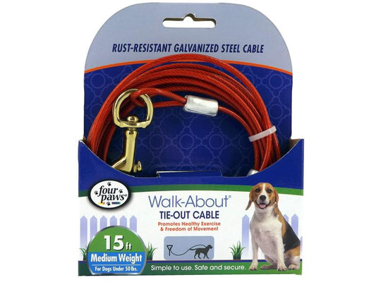 Tie out cable 15FT red