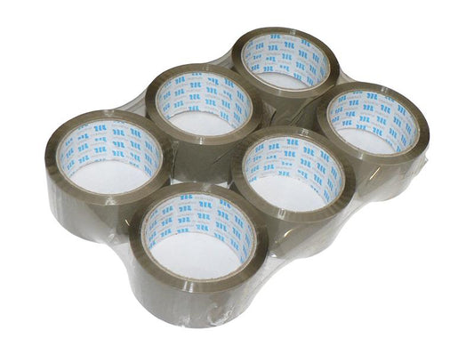 BUFF BROWN PARCEL TAPE 50MMX66M 6PK