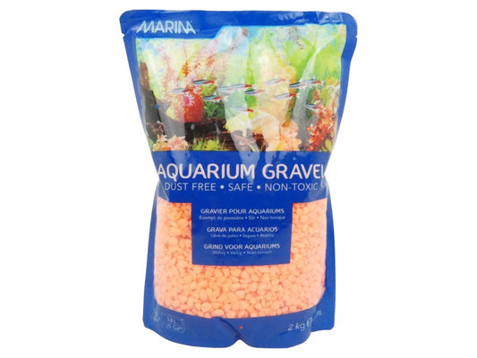 MARINA 2KG ORANGE AQUARIUM GRAVEL