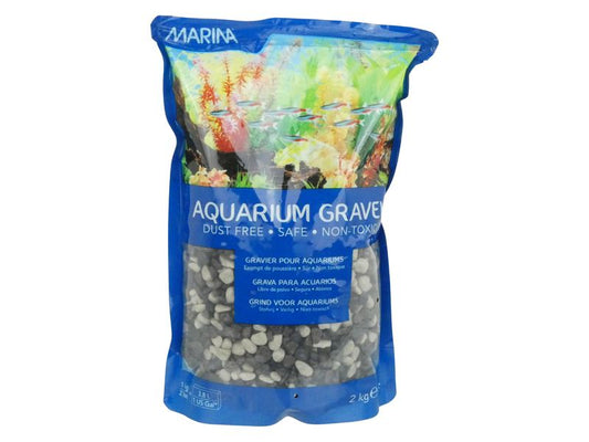 MARINA 2KG GREY/BLACK AQUARIUM GRAVEL