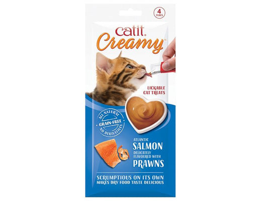 Catit Creamy Treats Salmon & Prawn 4pk