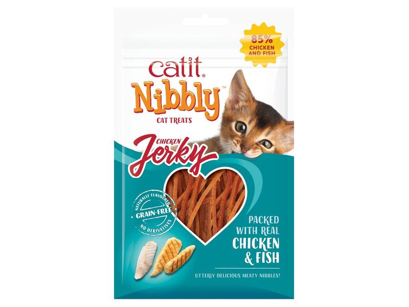 CATIT NIBBLY JERKY CHICKEN & FISH 30G