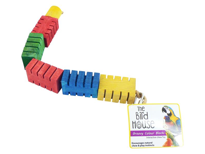 GROOVY COLOUR BLOCKS BIRD TOY SMALL 42CM